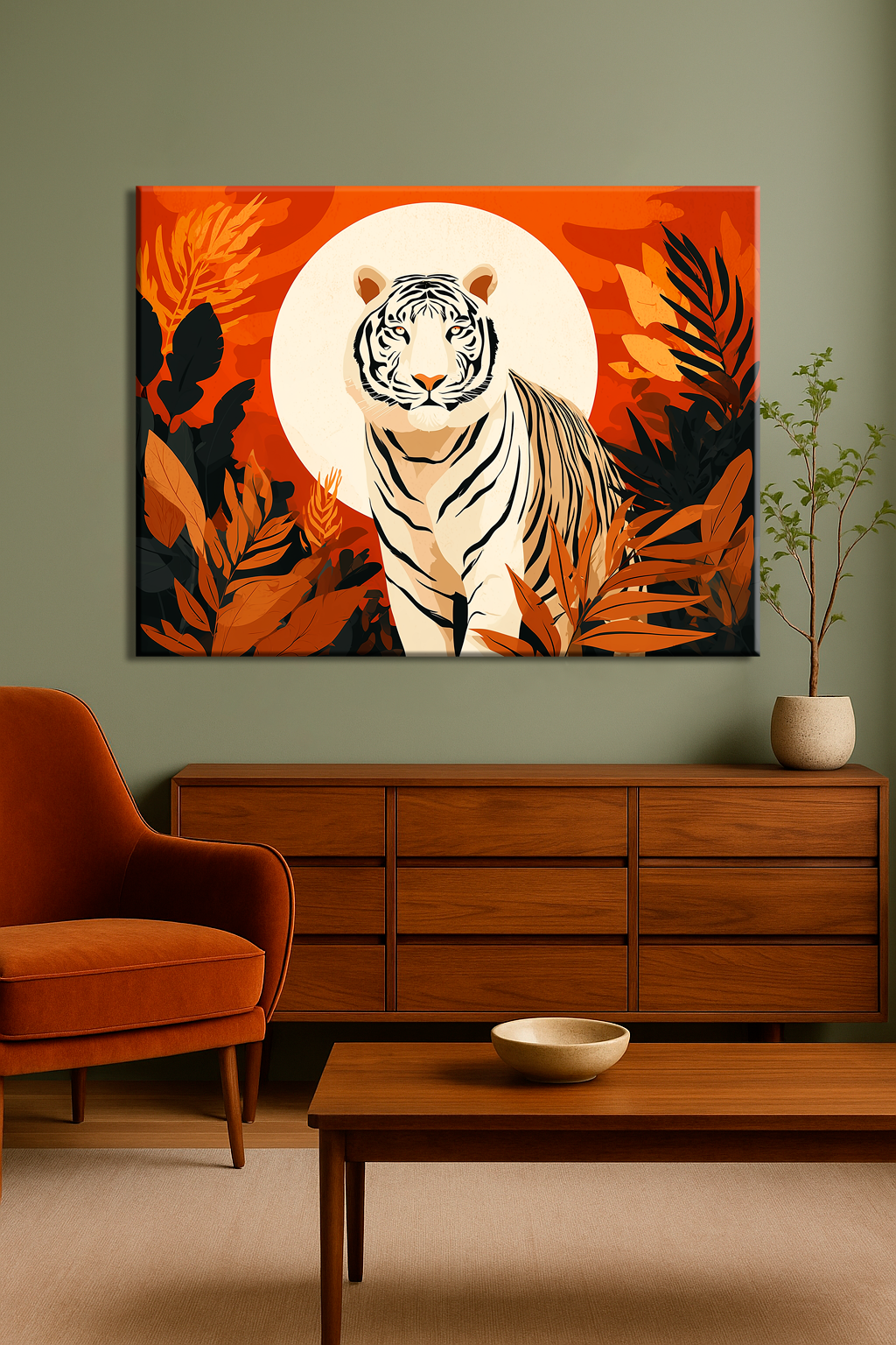White Tiger in Jungle Sun