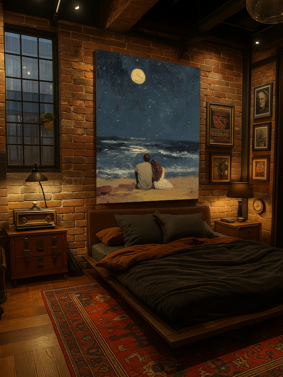 Moonlit Embrace – Romantic Impressionist Wall Art