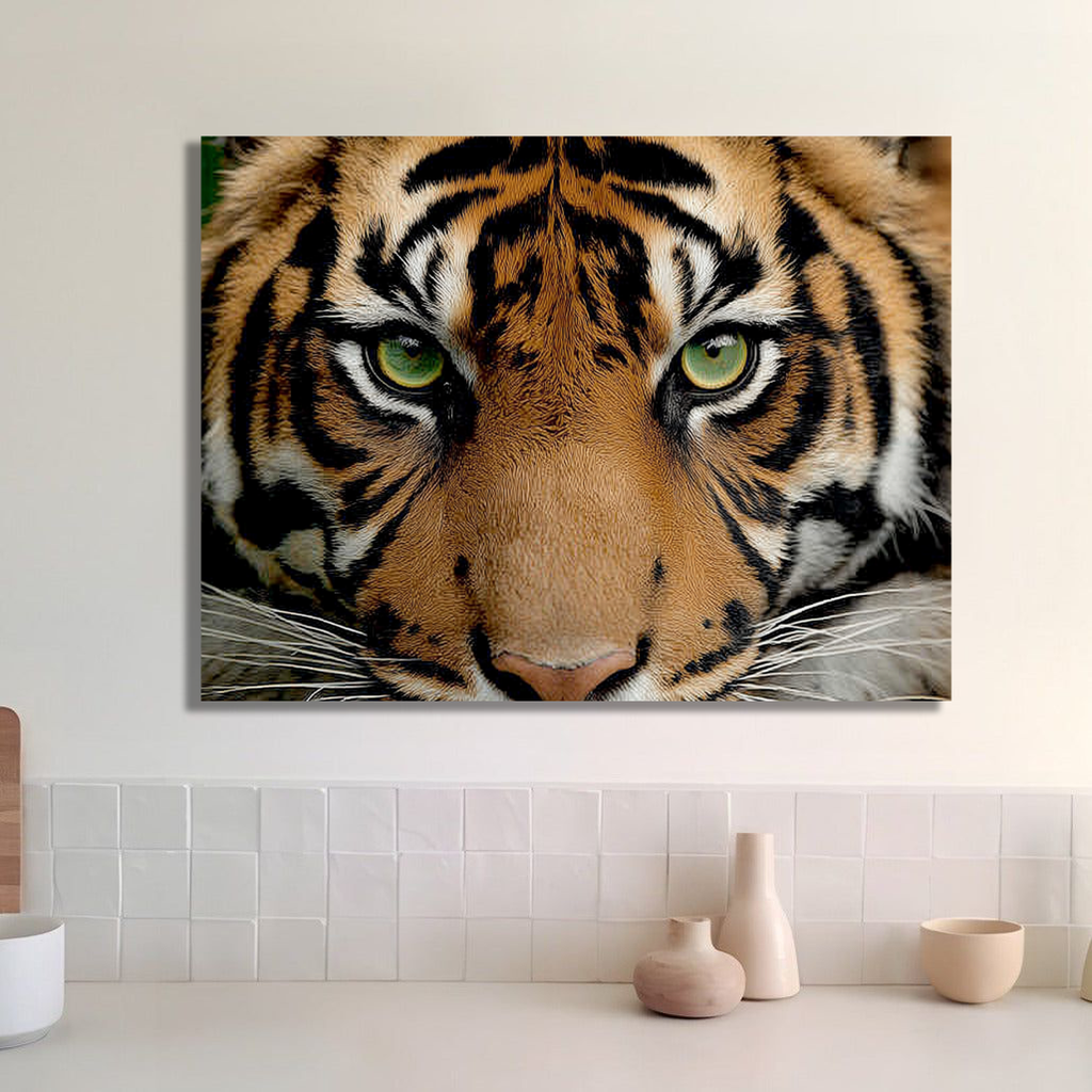 Fierce Gaze – Hyper-Realistic Tiger Eyes Canvas Print