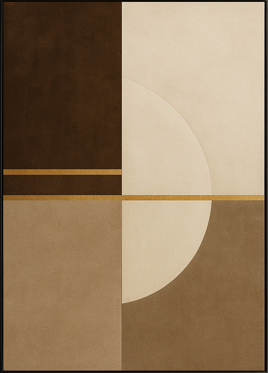 Earthline Harmony — Abstract Geometric Canvas Wall Art