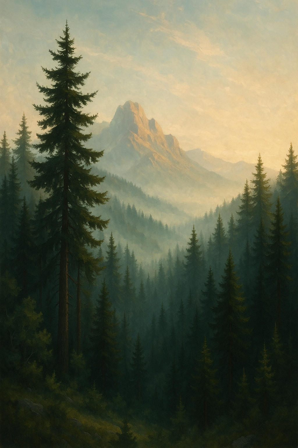 Whispering Pines — Mountain Landscape Canvas Wall Art