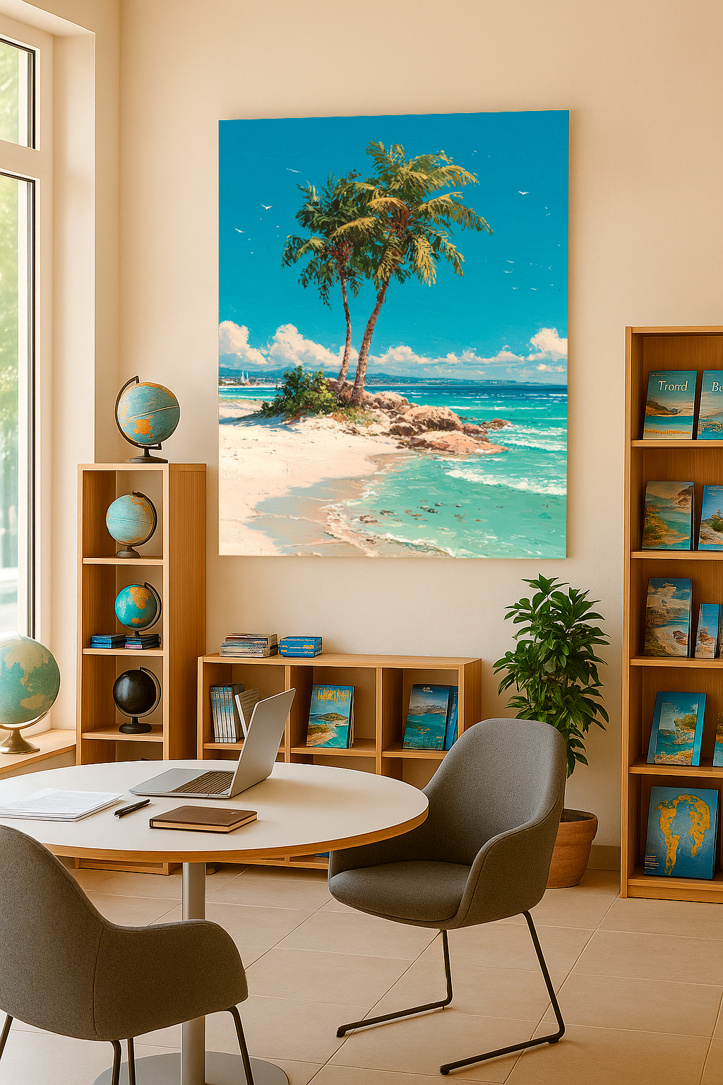 Tropical Twins – Seaside Palm Canvas Art