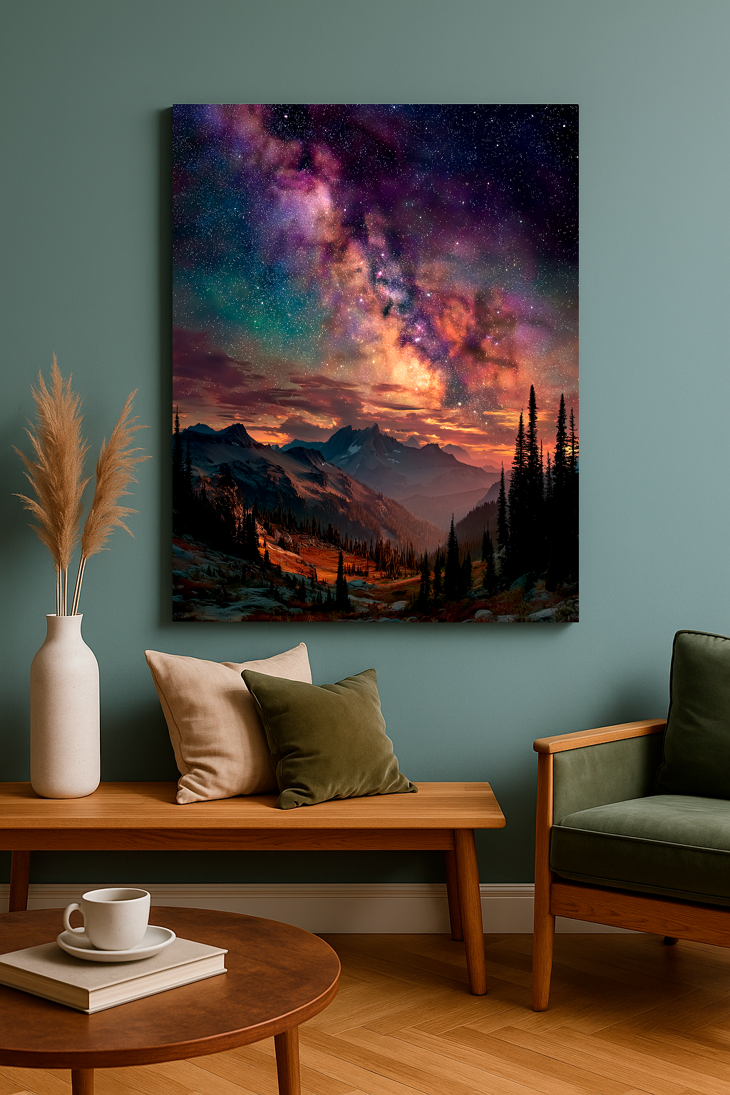 Celestial Overlook – Milky Way Mountain Landscape