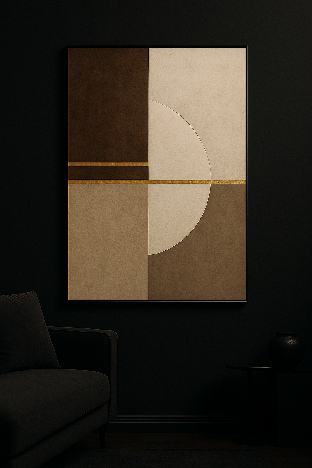 Earthline Harmony — Abstract Geometric Canvas Wall Art