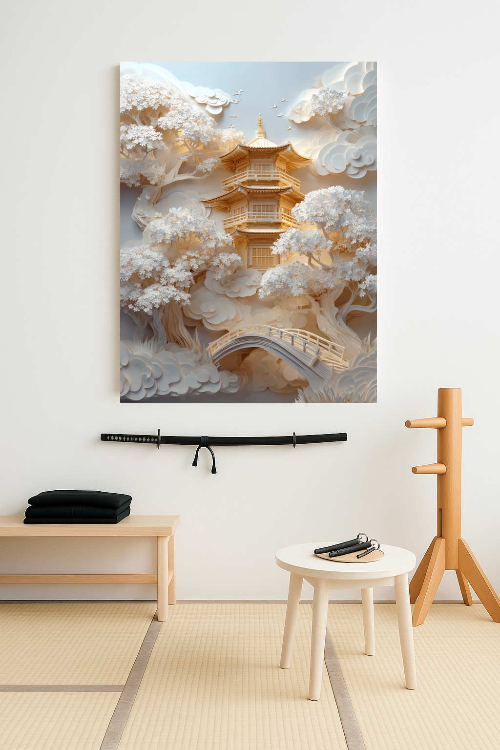 "Paper Temple Dreams" — 3D Layered Japanese Pagoda
