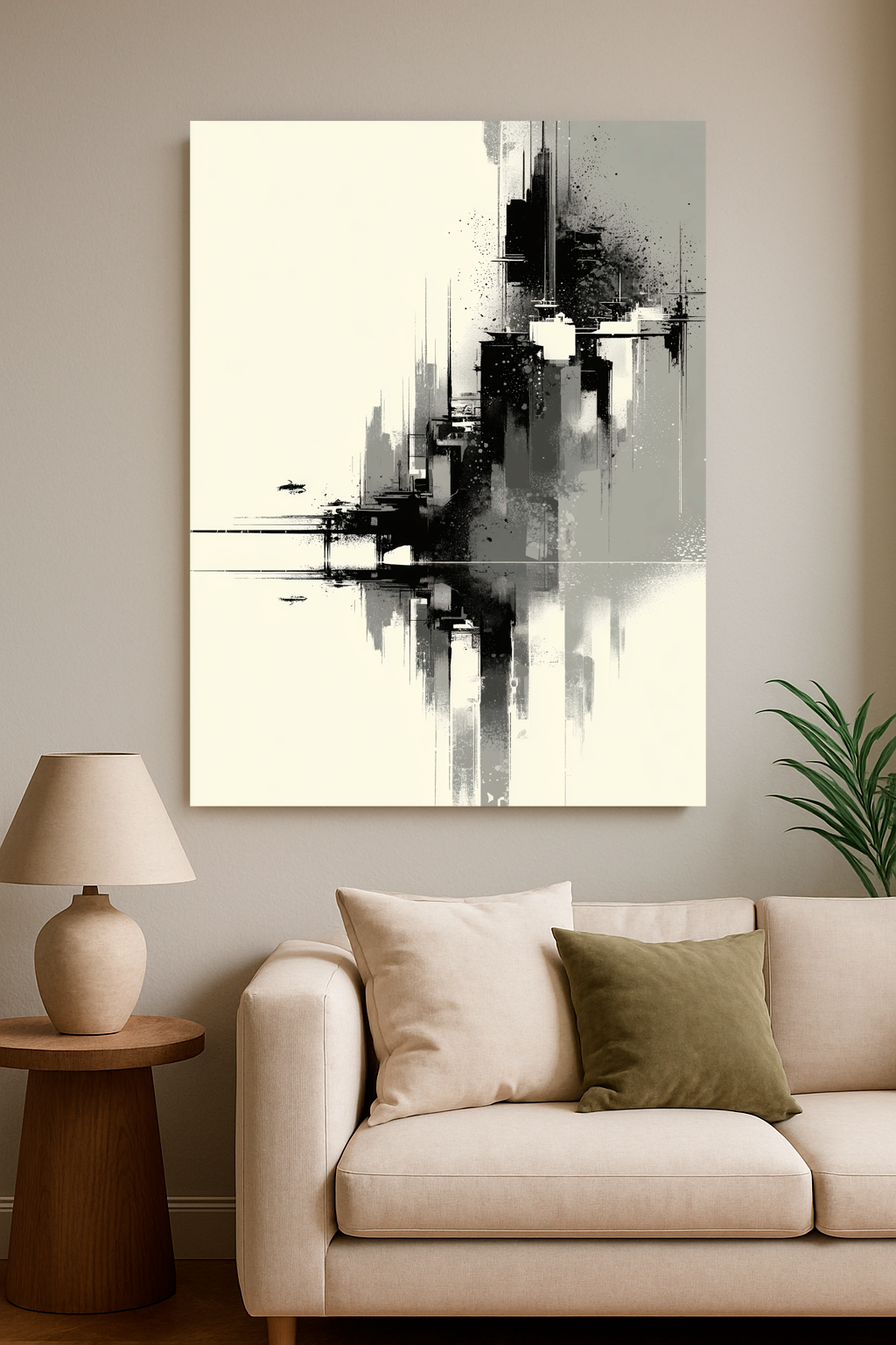 “Echo Form” — Monochrome Abstract Cityscape