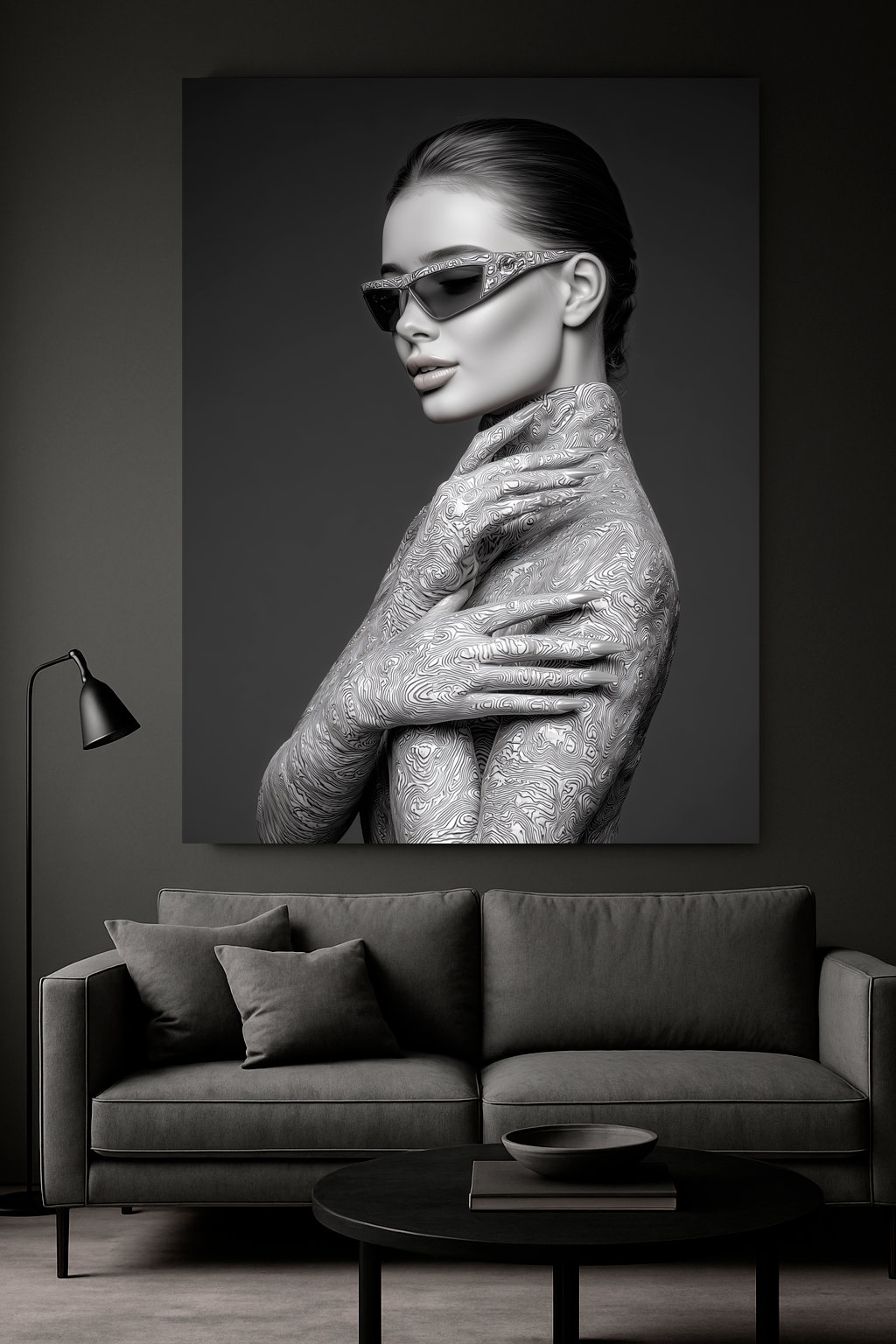 “Monochrome Flow” — Sculptural Fashion Portrait