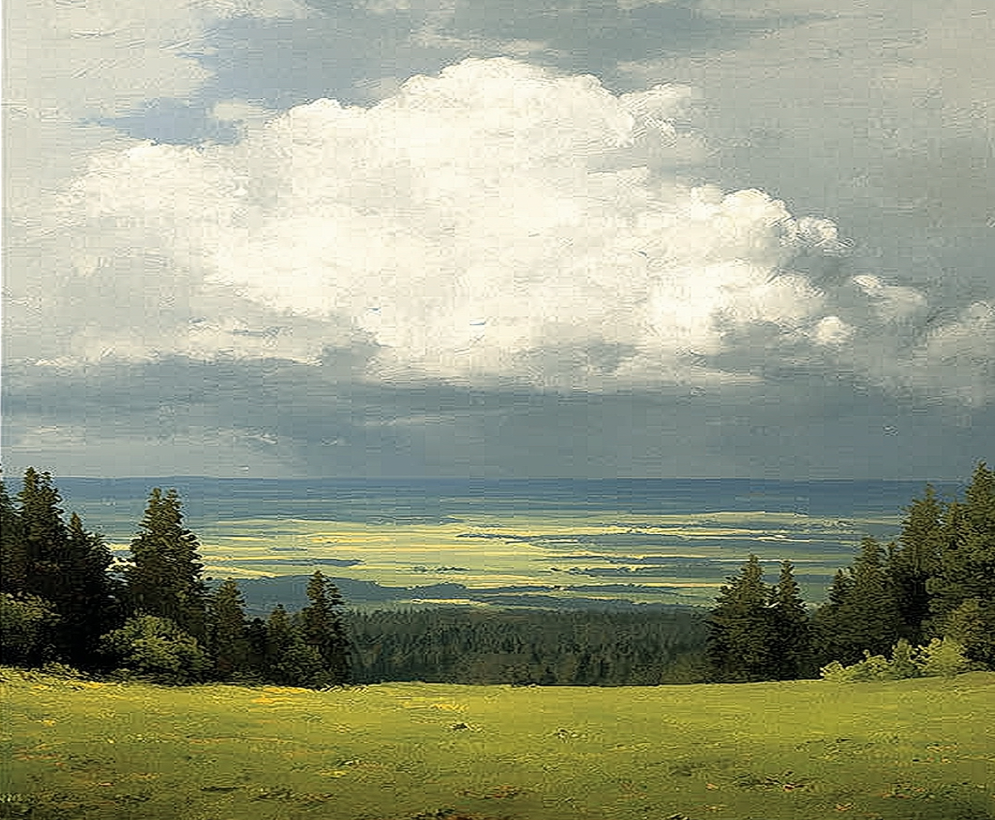 Misty Horizon – Cloudscape Oil Painting on Canvas