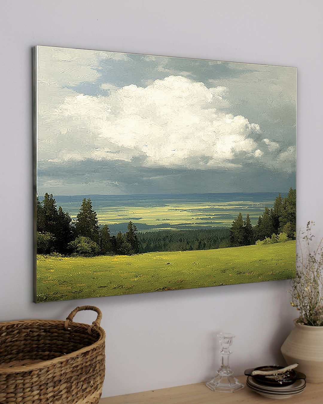 Misty Horizon – Cloudscape Oil Painting on Canvas
