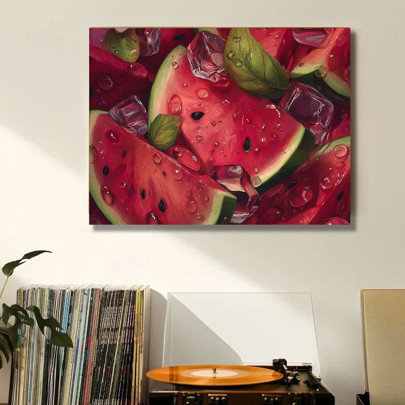Juicy Delight – Hyper-Realistic Watermelon Slice Art Print