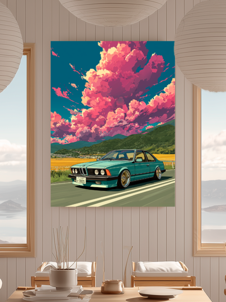 Midnight Motor – Retro BMW E24 Wall Art