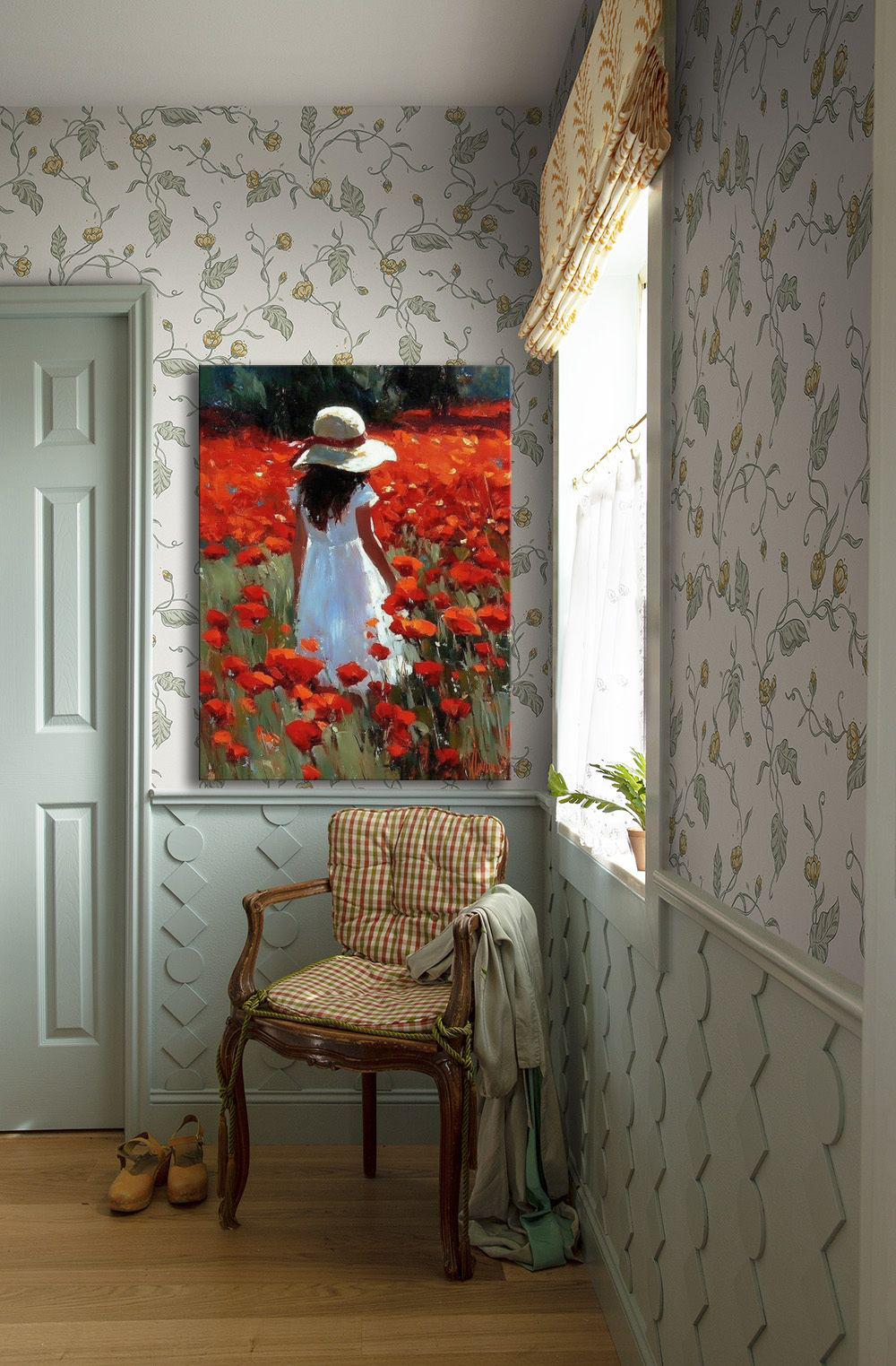 In Bloom – Girl in a Poppy Field Canvas Print