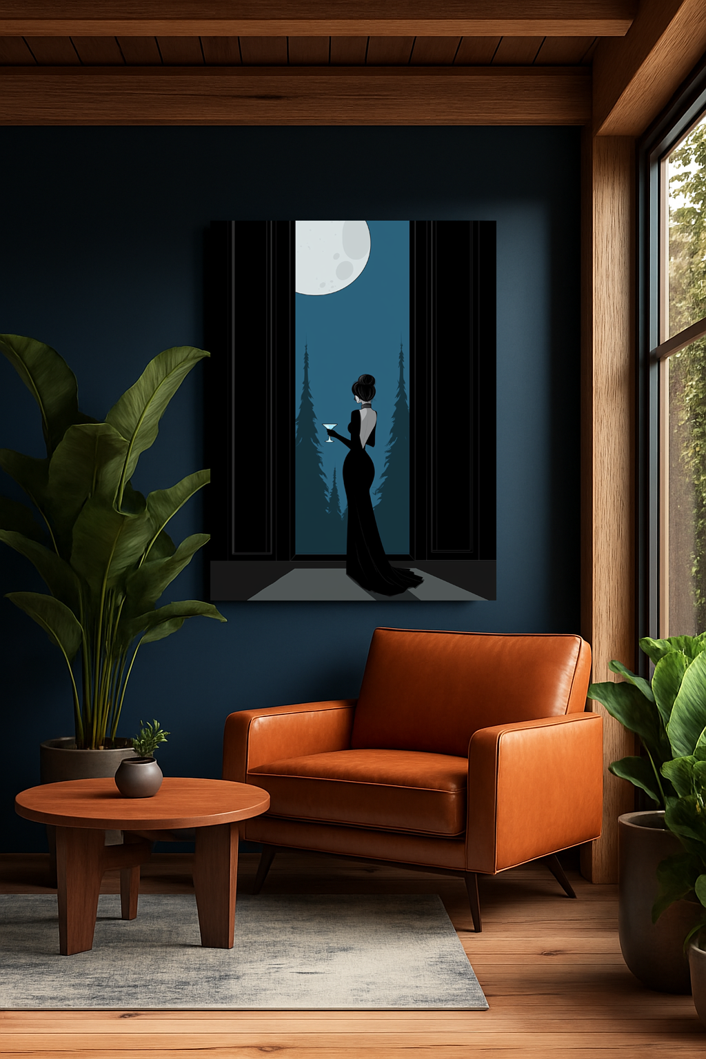 Moonlit Elegance – Noir Minimalist Wall Art