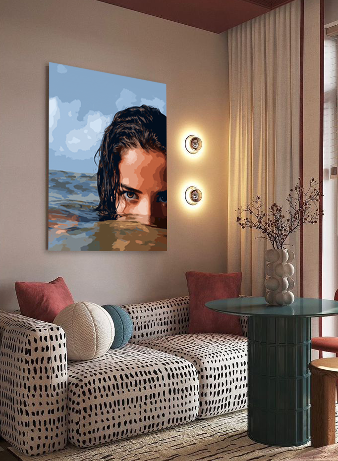 Eyes Above the Waves – Ocean Minimalist Wall Art