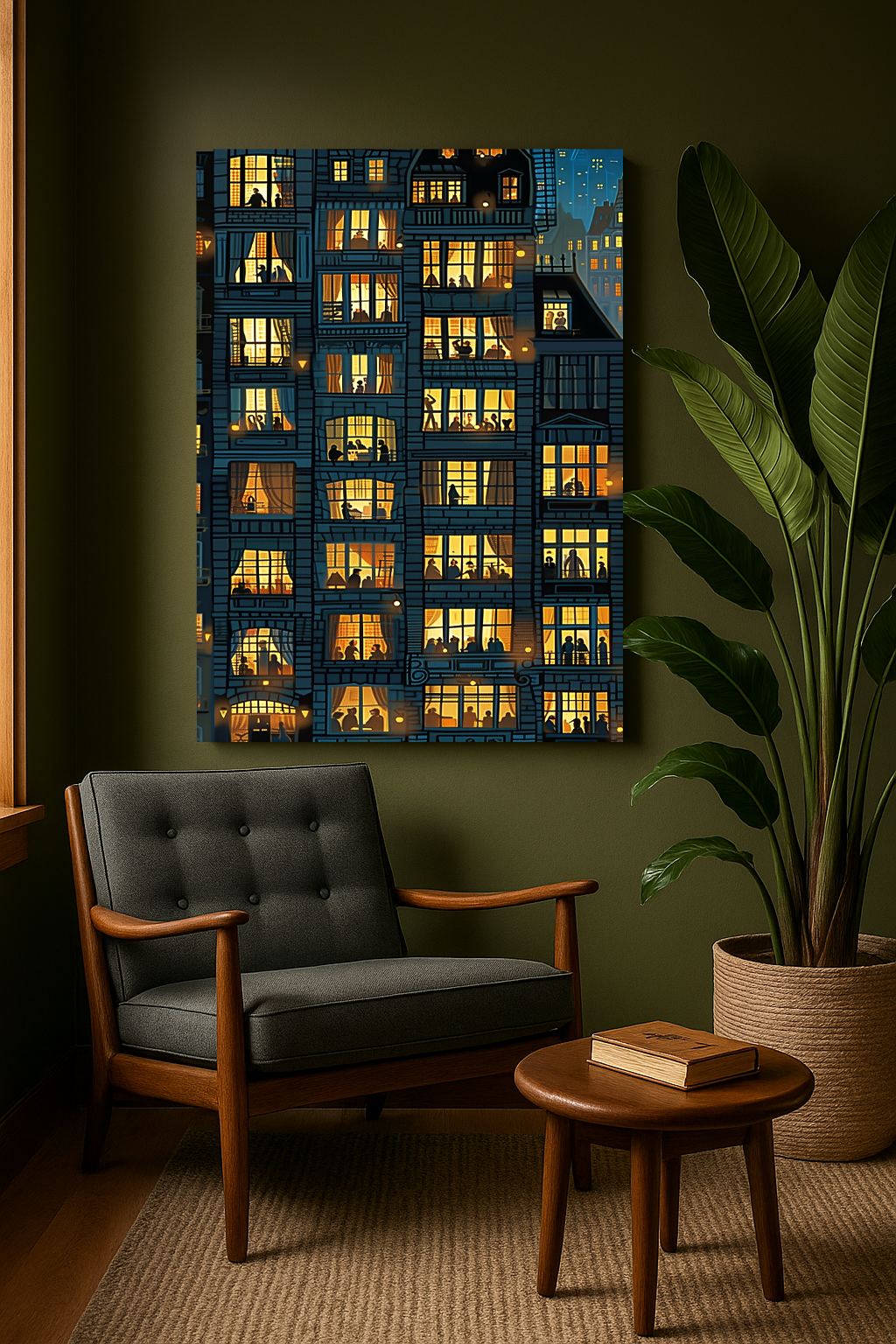Windows of Stories – City Night Wall Art