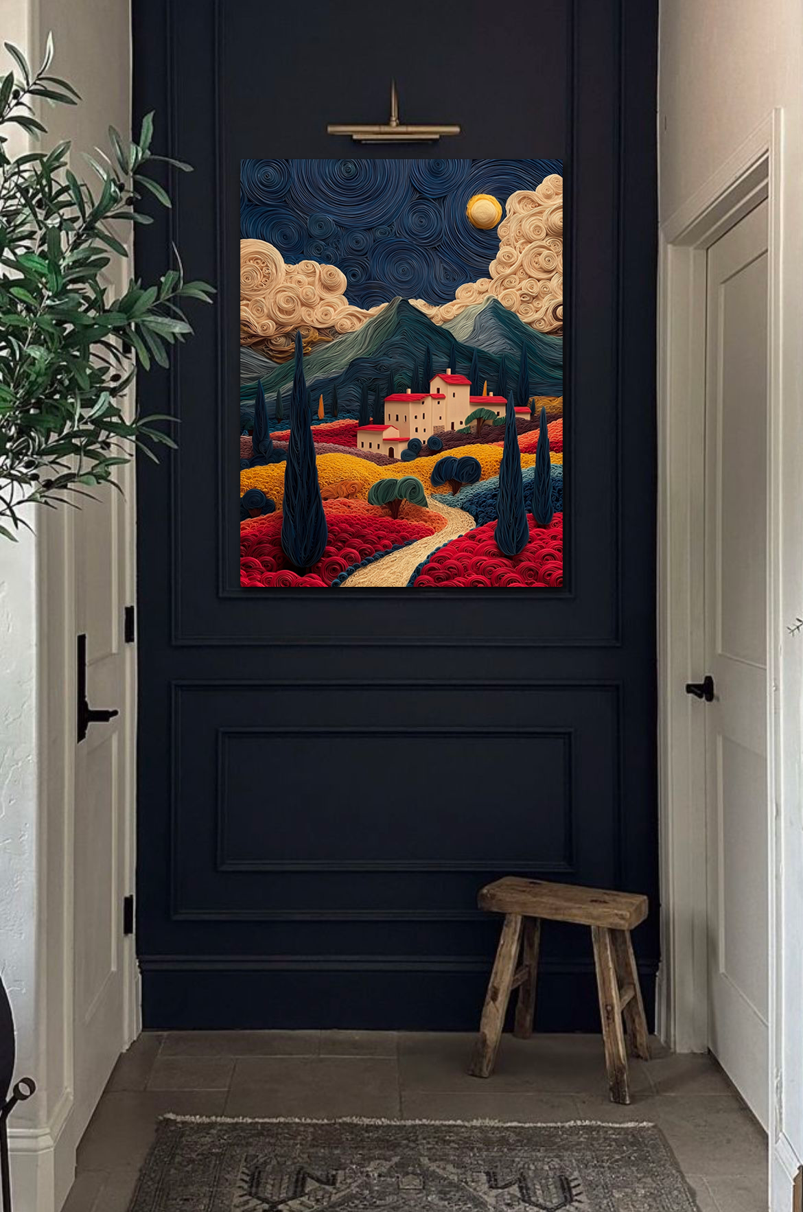 Tuscan Dreamscape – Quilling-Inspired Landscape Wall Art