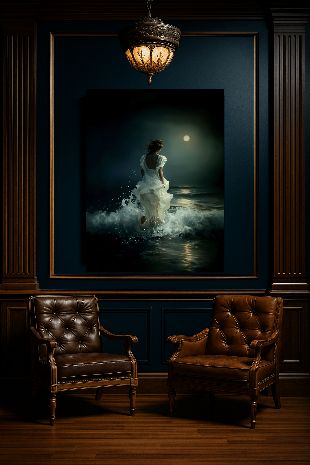 Moonlit Elegance – Romantic Ocean Wall Art