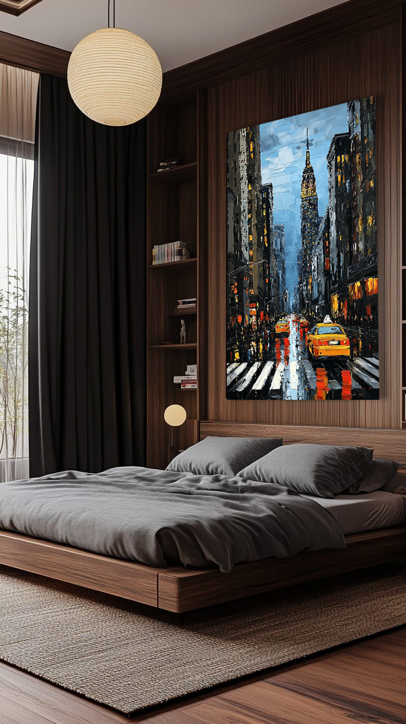 NYC Nights – Yellow Taxi Wall Art