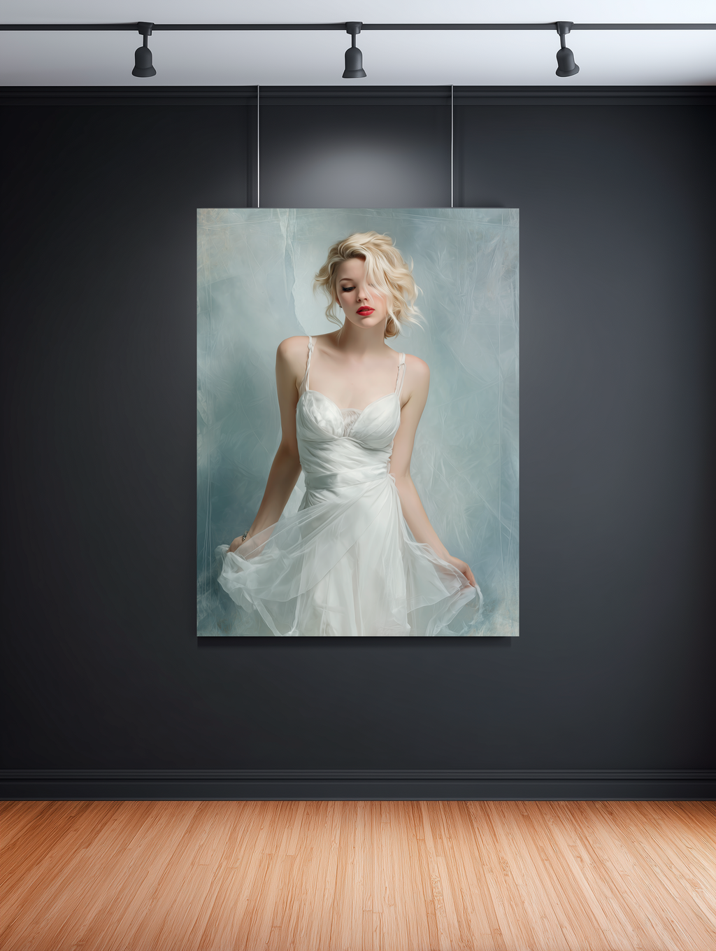 Whispers in White – Elegant Portrait Canvas