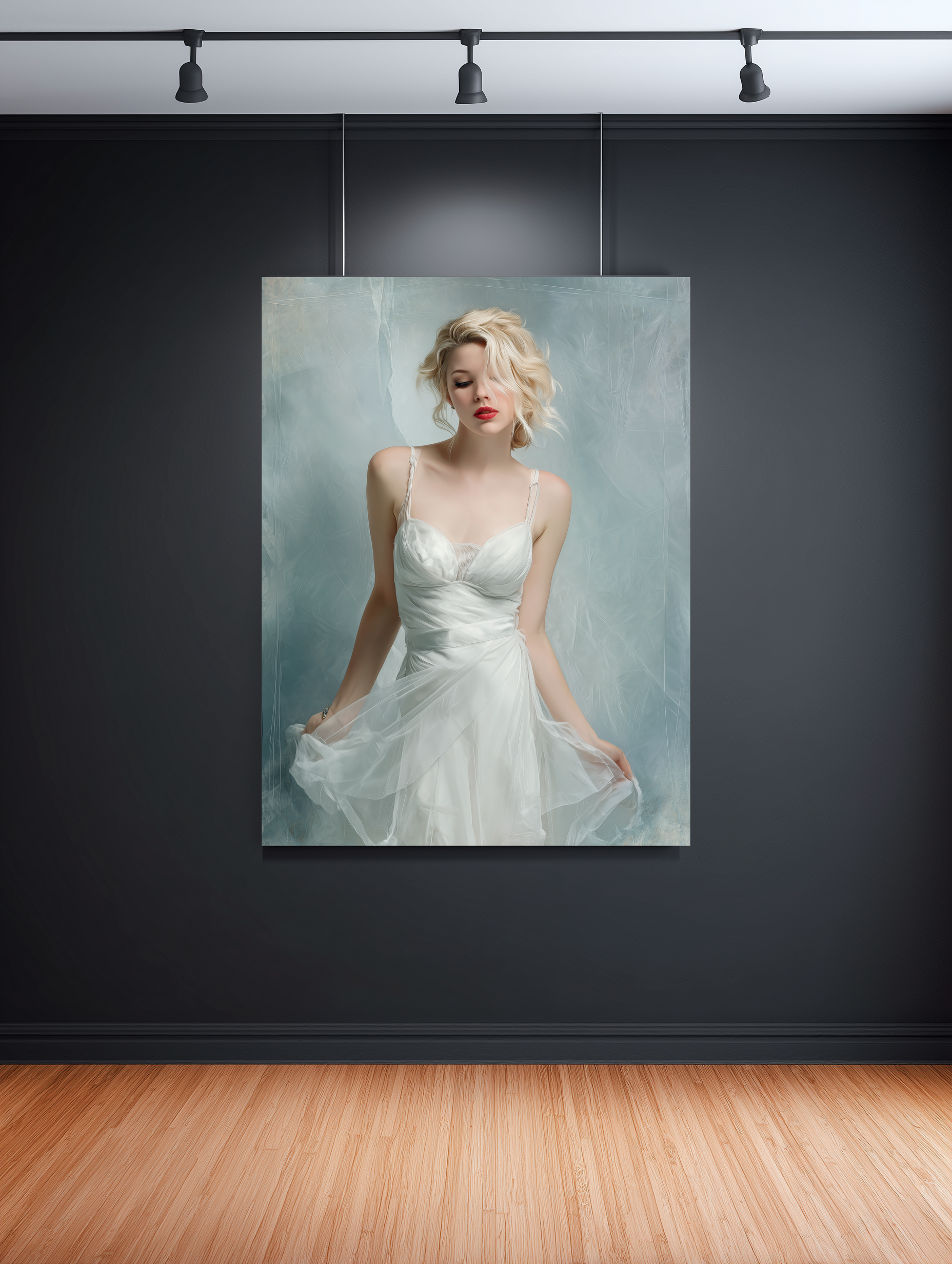 Whispers in White – Elegant Portrait Canvas