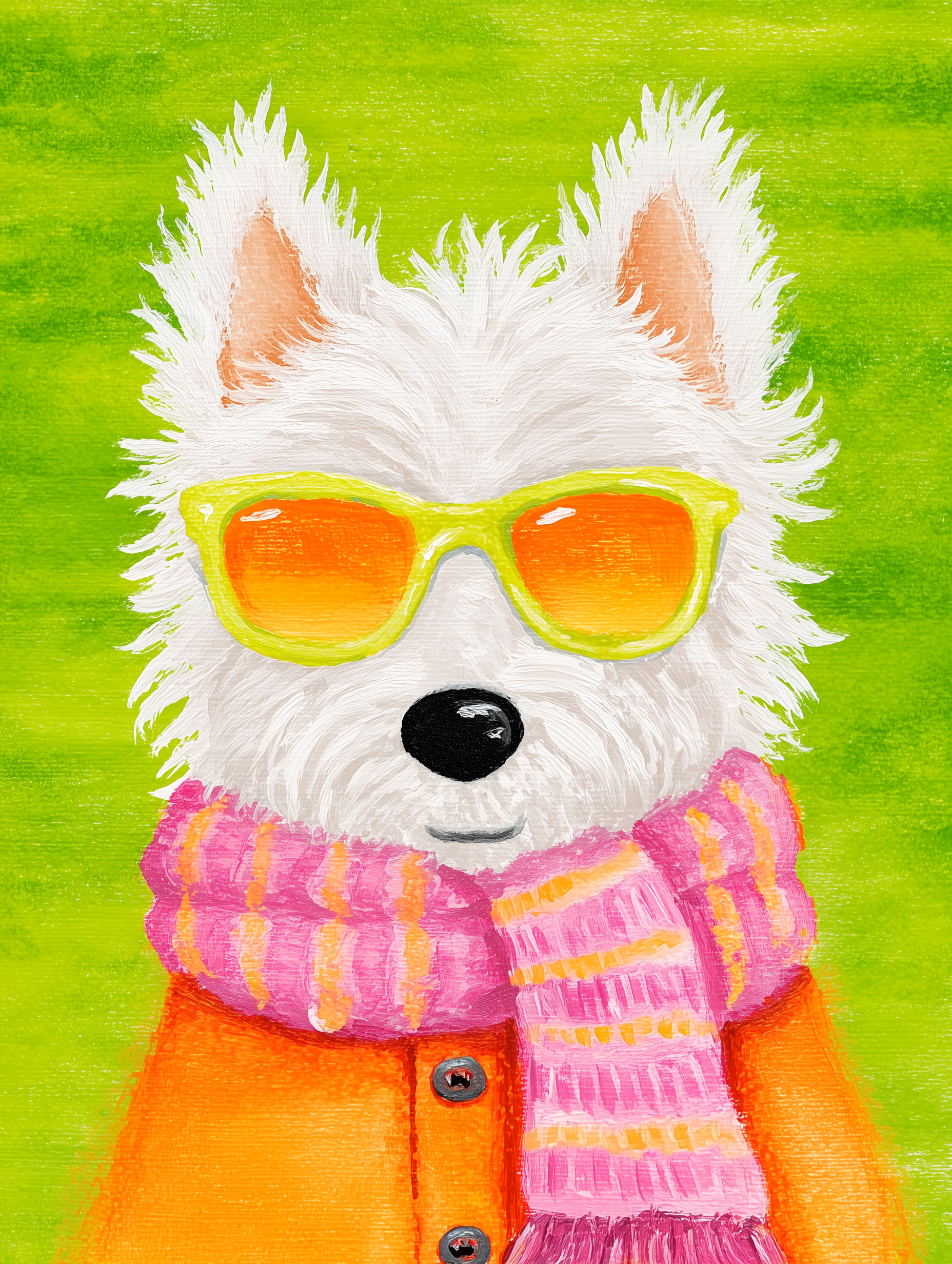“Cool Pup Vibes” — Whimsical Dog with Sunglasses