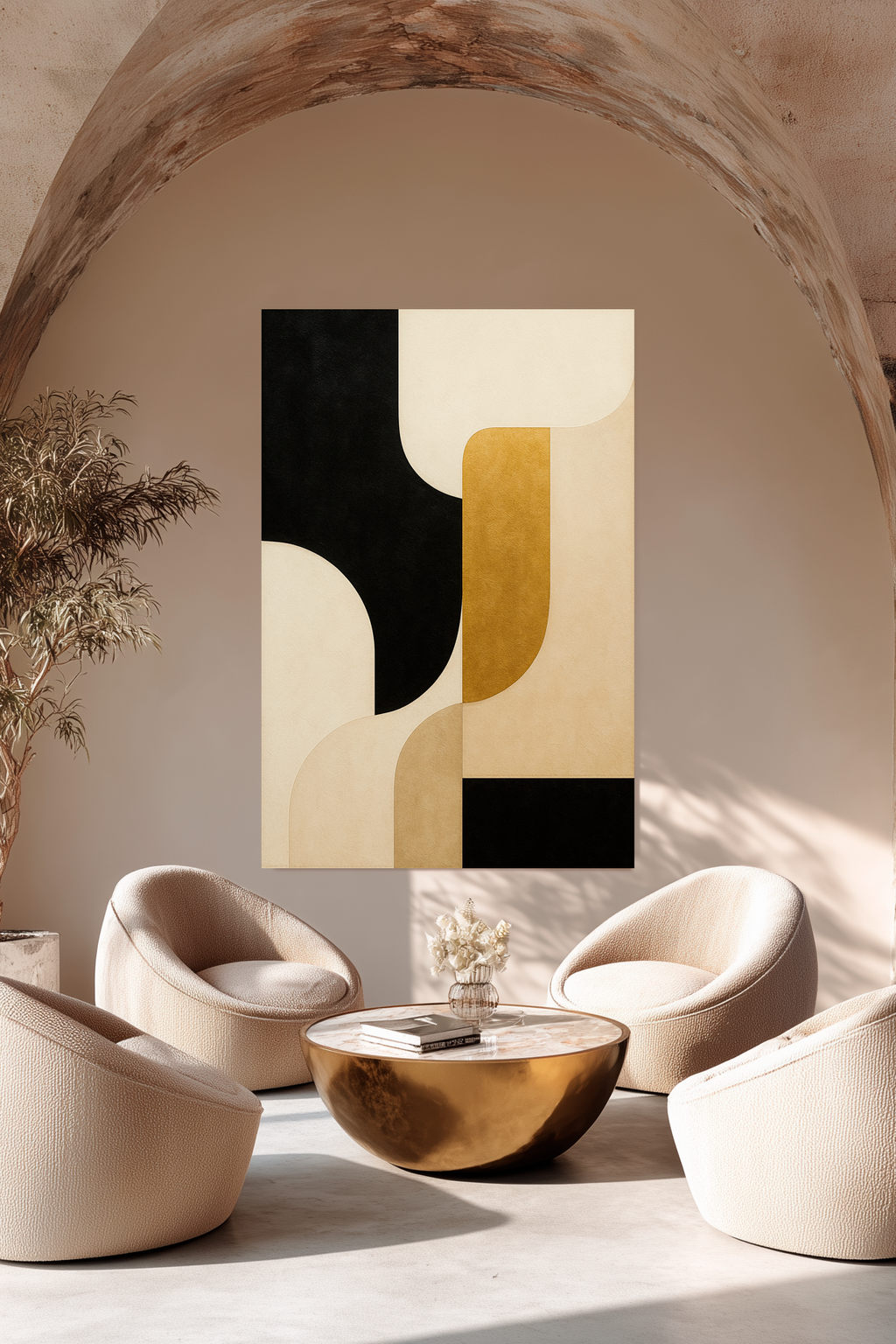 Golden Balance — Abstract Canvas Wall Art