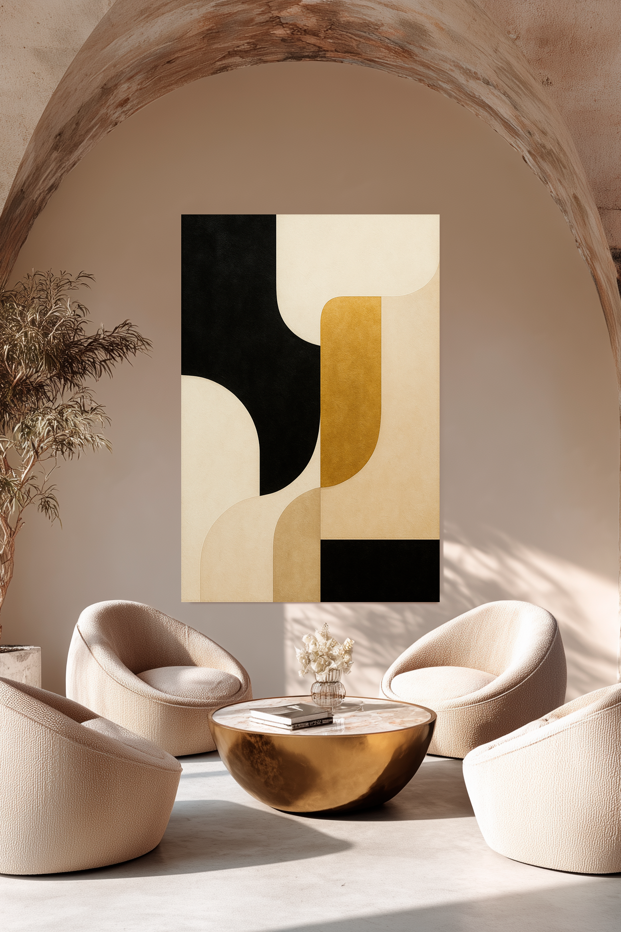 Golden Balance — Abstract Canvas Wall Art