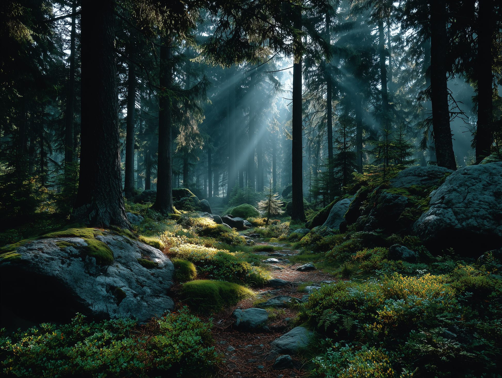 Sunbeams in the Forest
