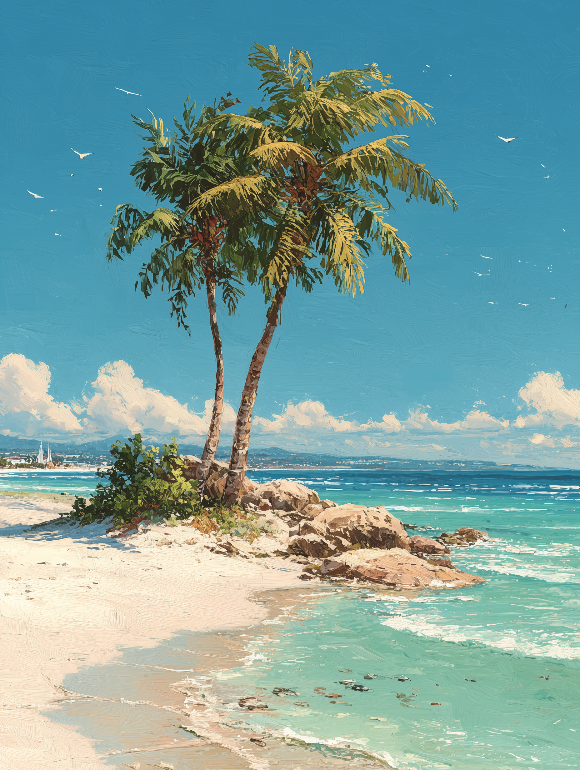 Tropical Twins – Seaside Palm Canvas Art