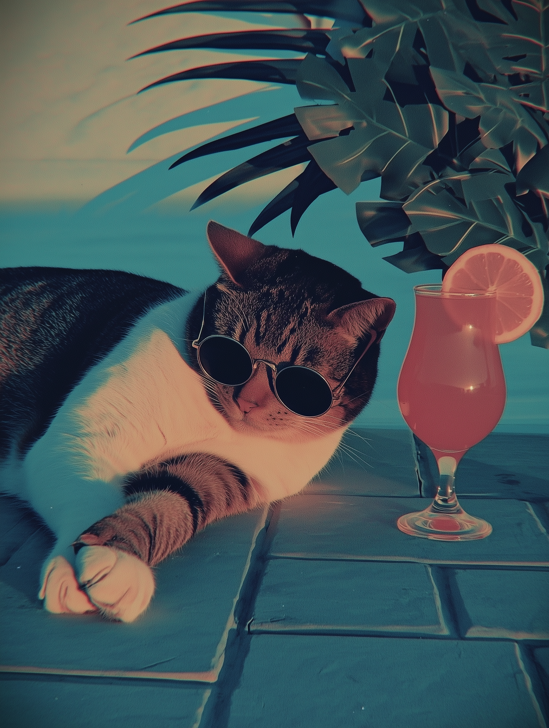 Poolside Cat — Retro Chill