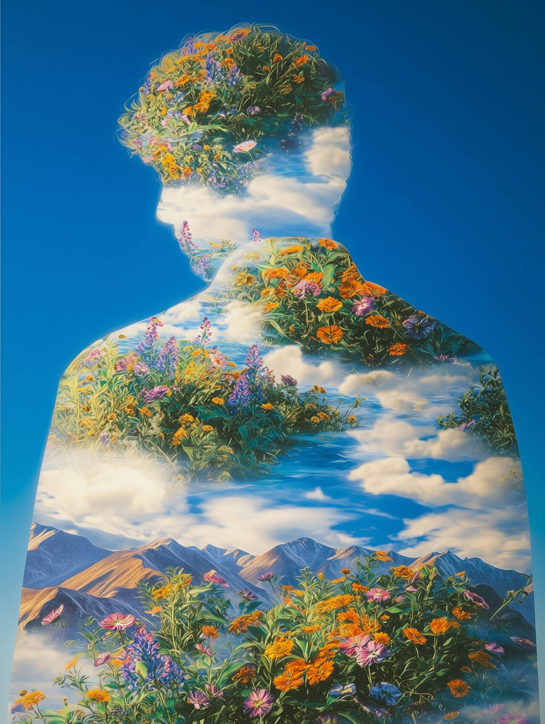Floral Mind — Surreal Silhouette Landscape