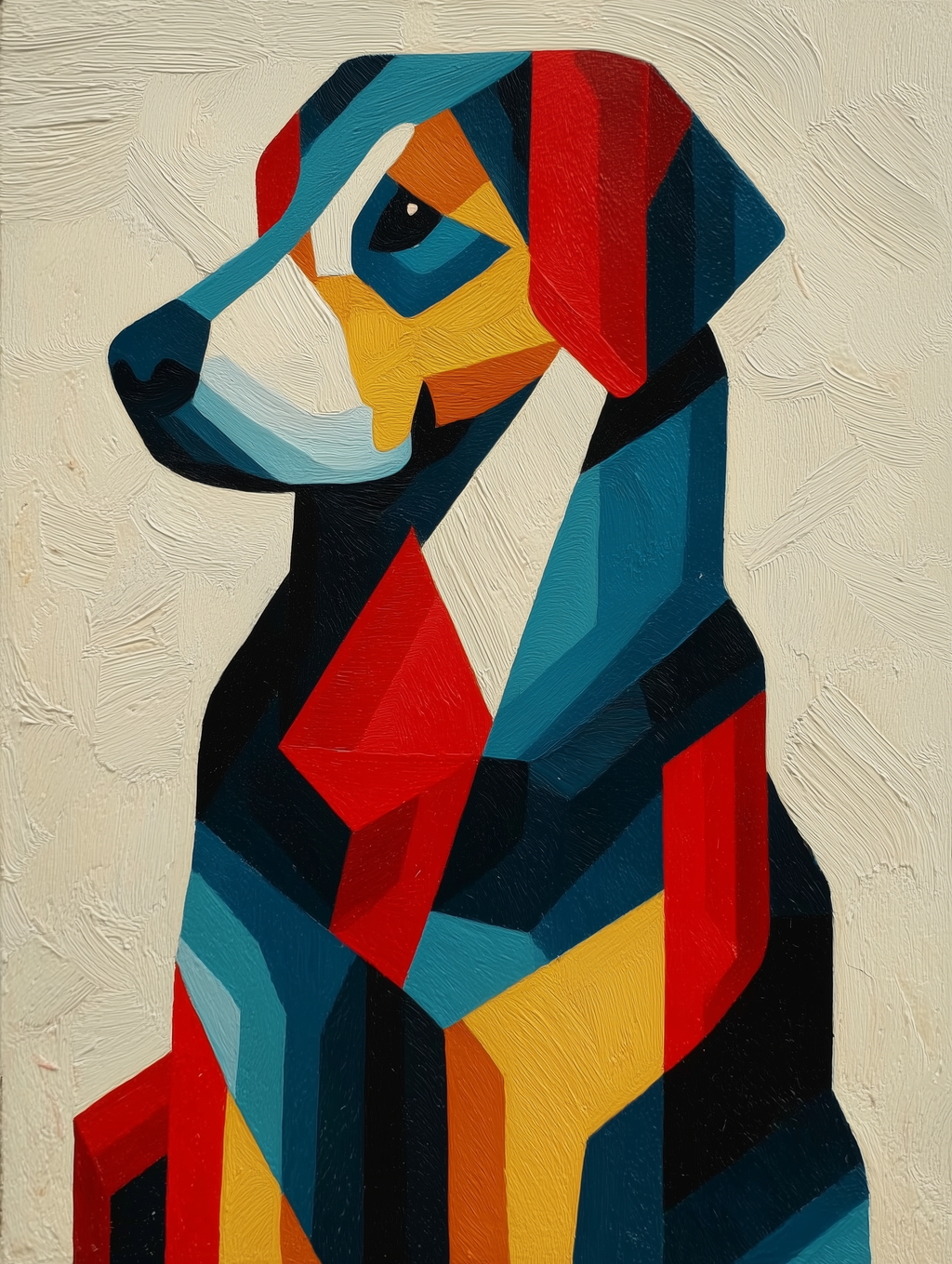 Geometric Dog Portrait – Abstract Modern