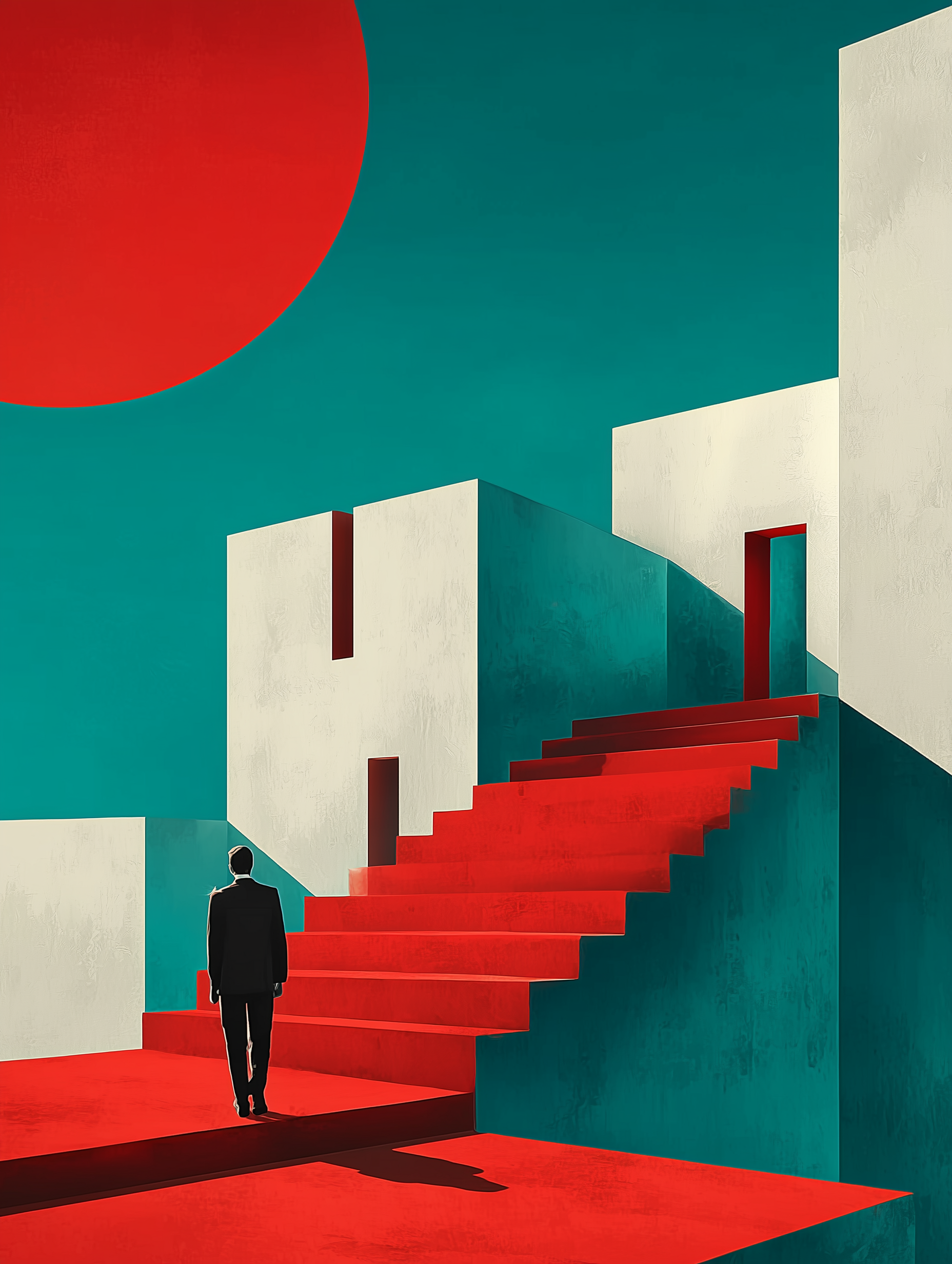 Steps Beyond Reality – Surreal Abstract Canvas