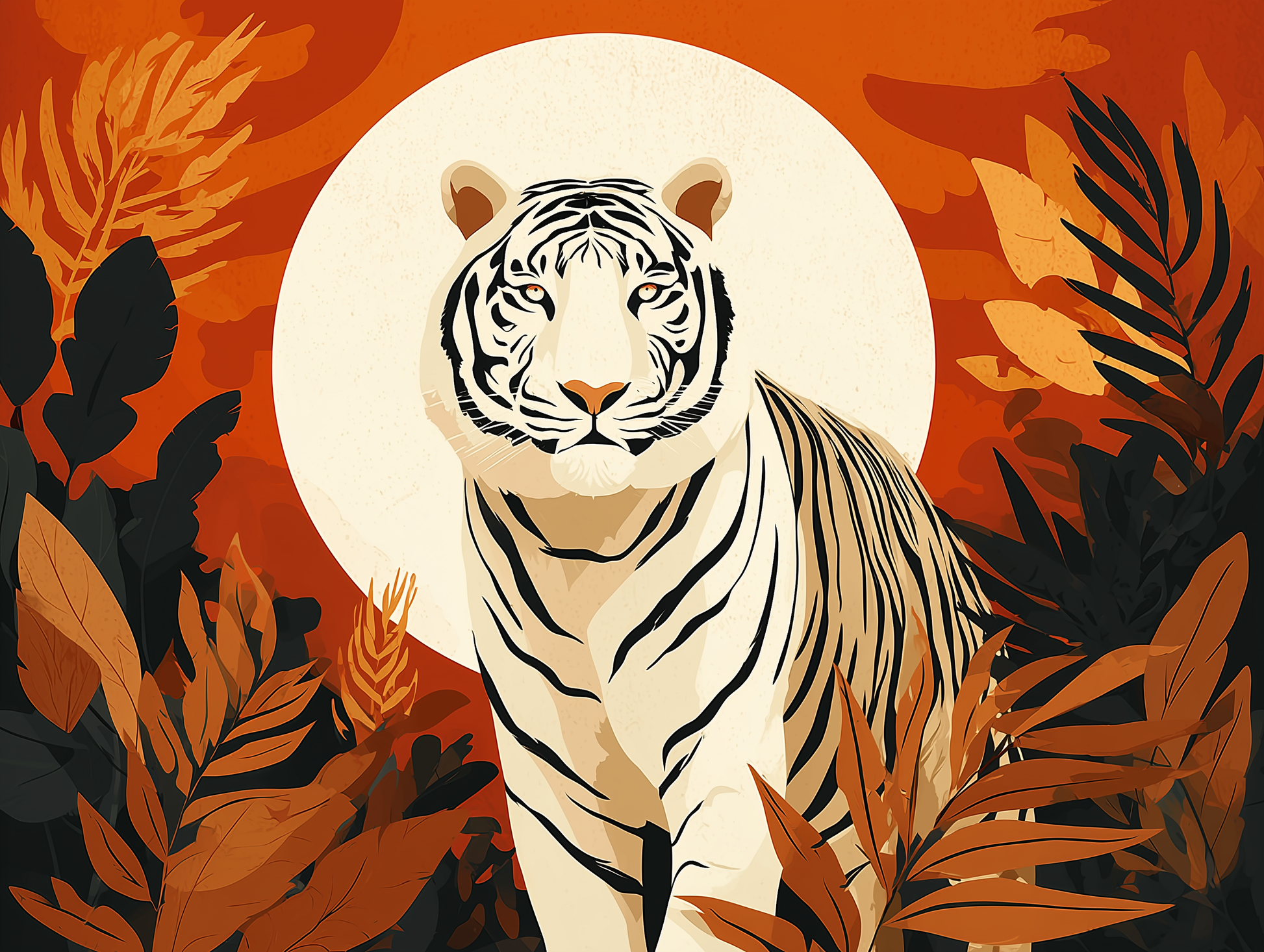 White Tiger in Jungle Sun