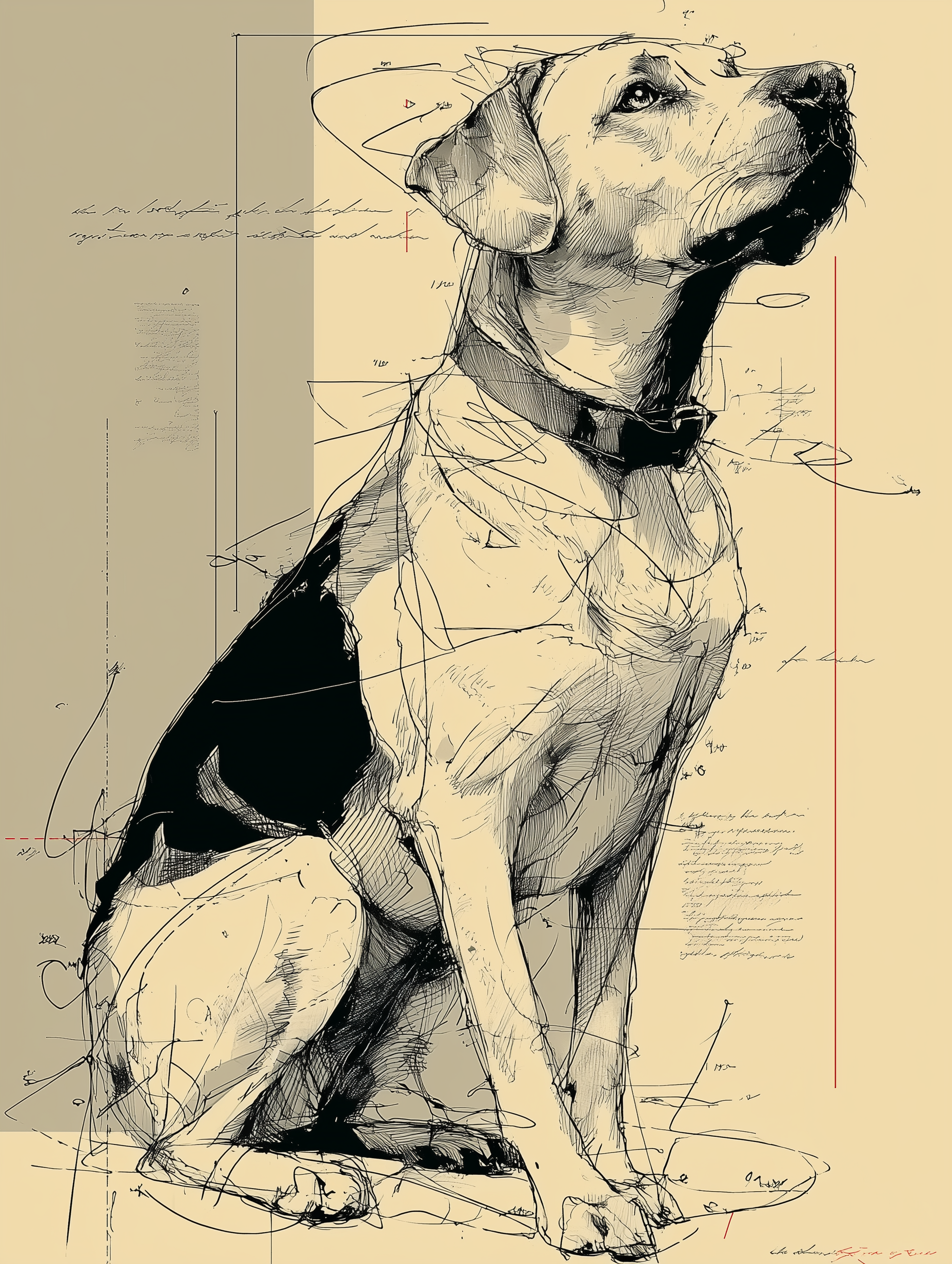 Architectural Dog Sketch