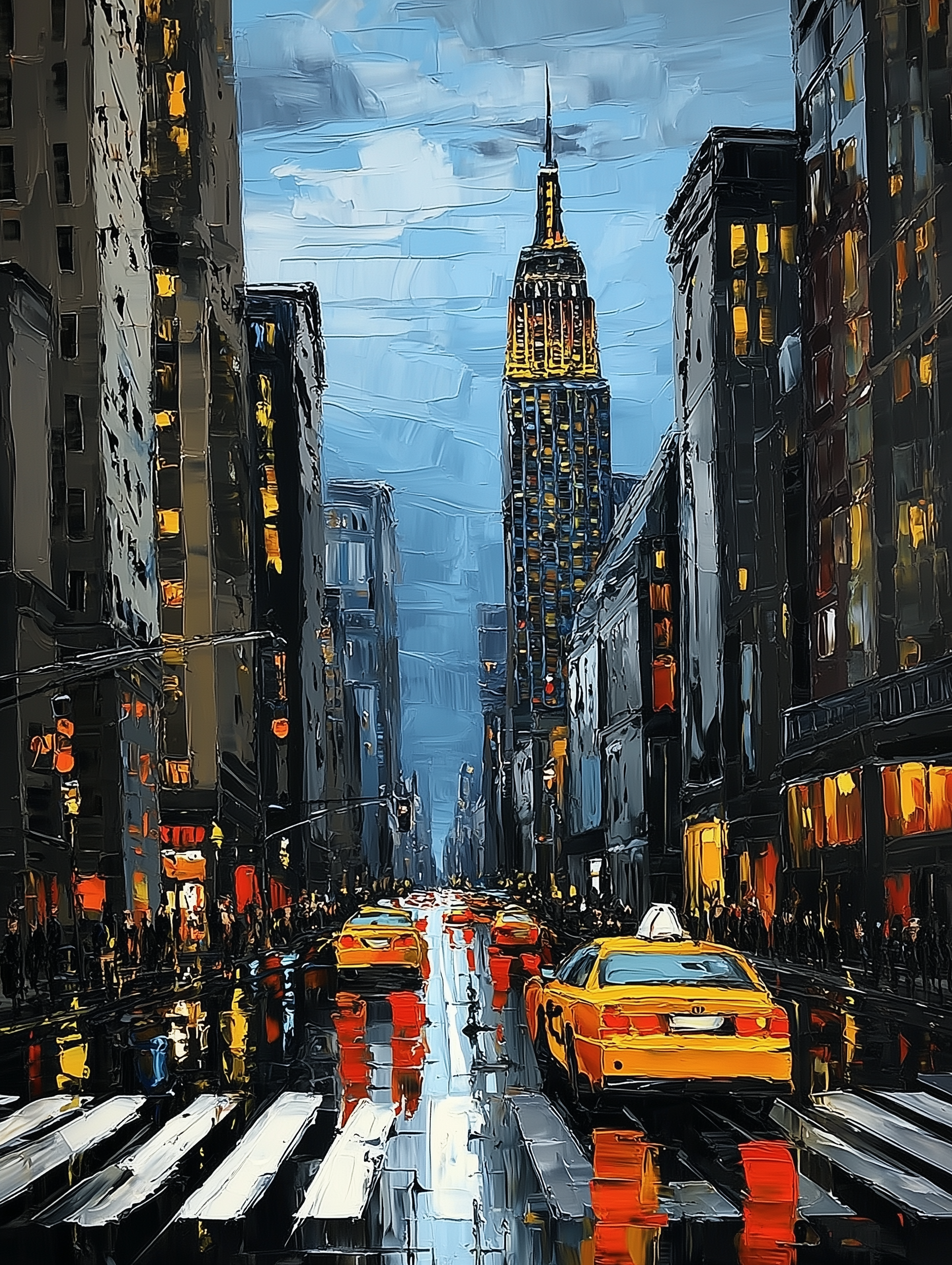 NYC Nights – Yellow Taxi Wall Art
