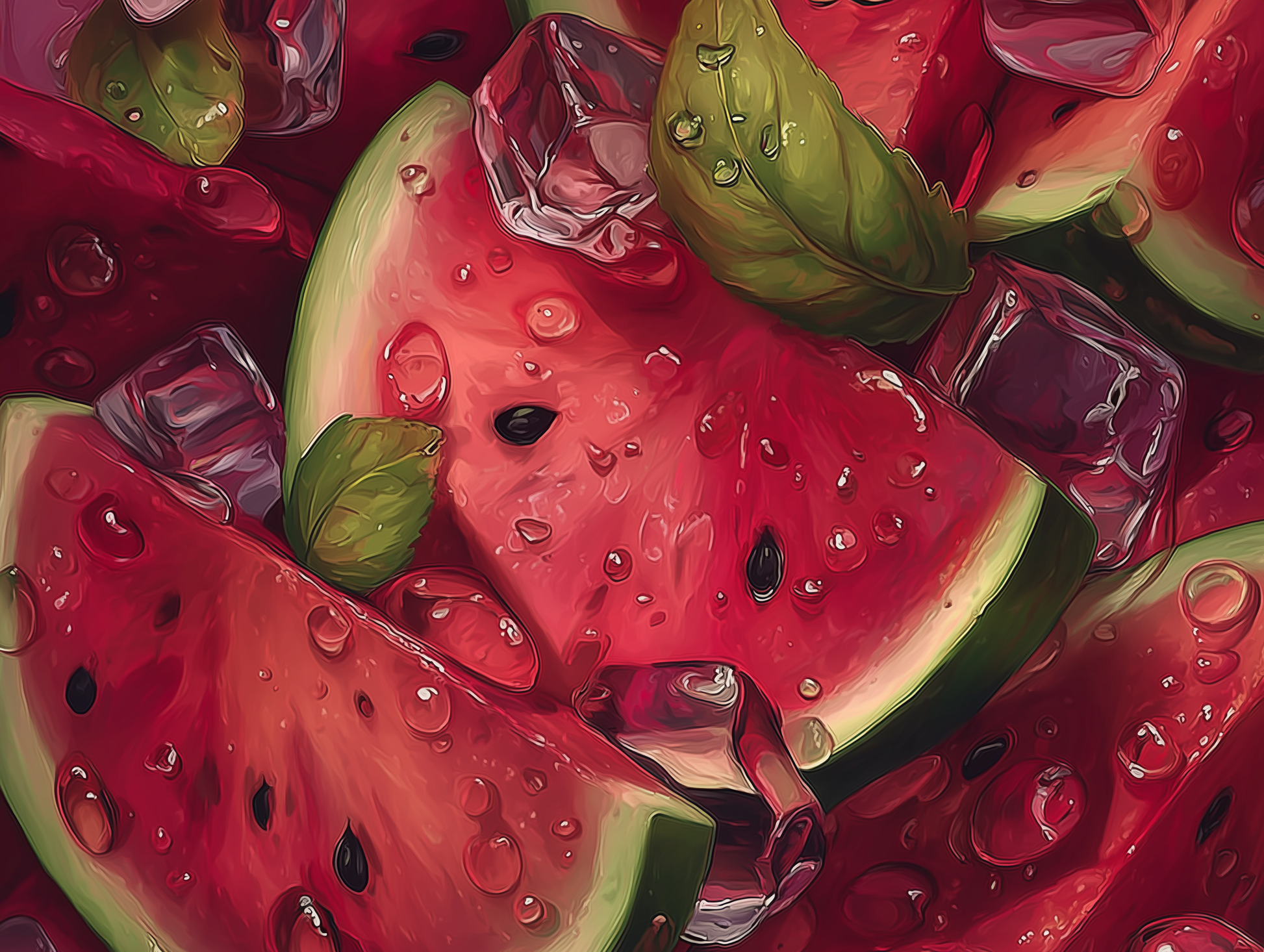 Juicy Delight – Hyper-Realistic Watermelon Slice Art Print
