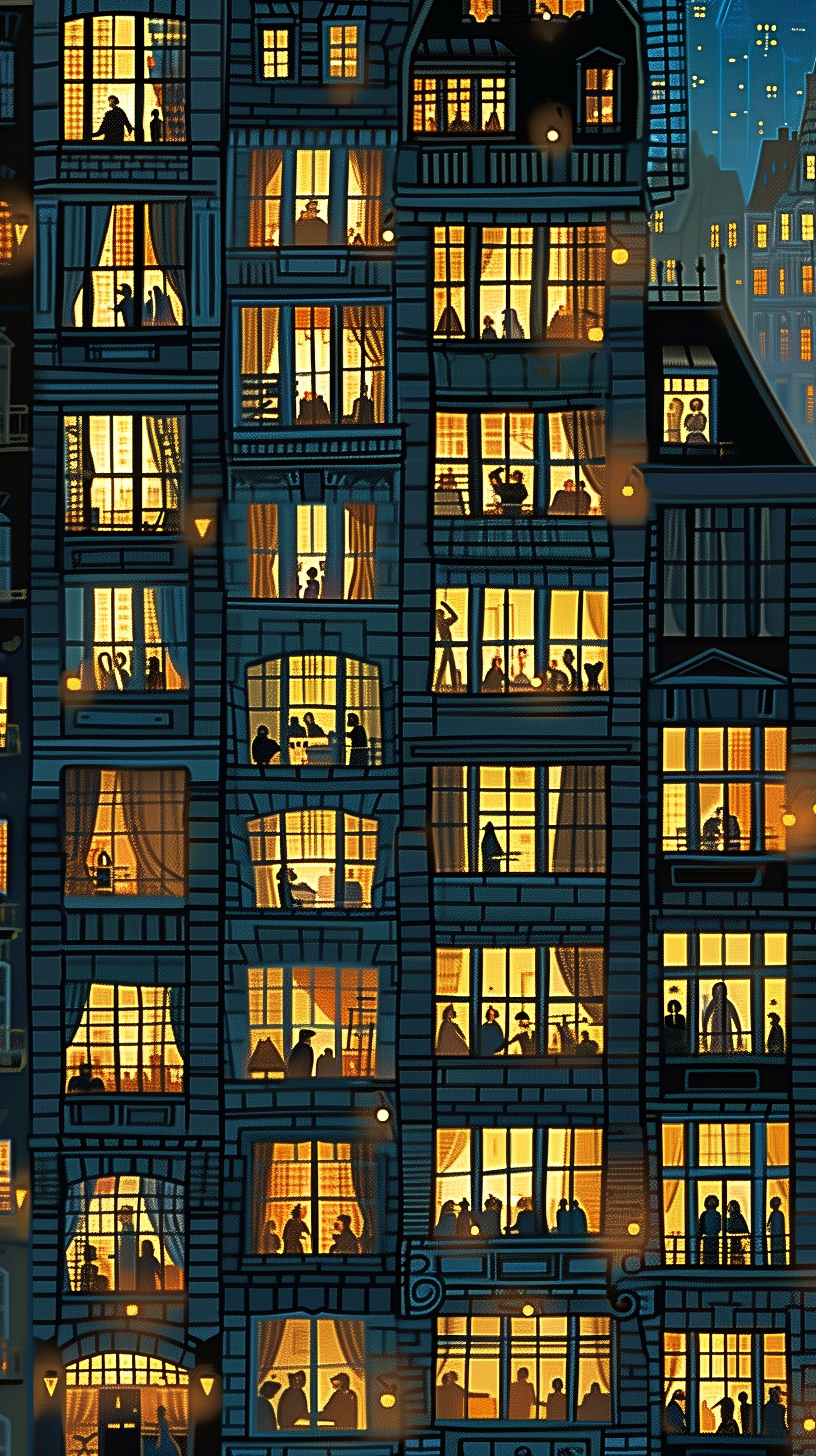 Windows of Stories – City Night Wall Art