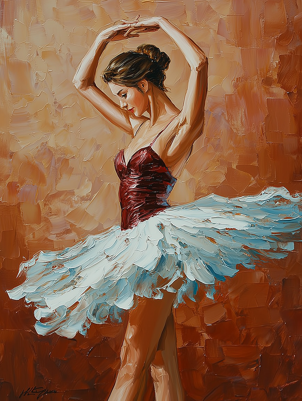 Elegance in Motion – Ballerina in White Tutu Canvas Art